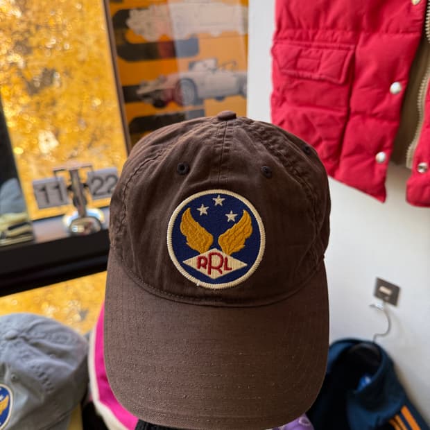 RRL 러스틱 브라운 윙로고 트윌 볼캡