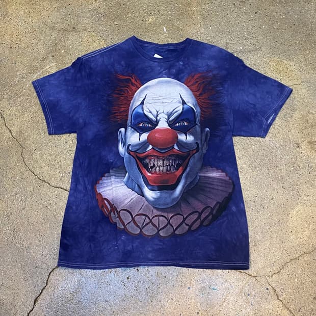 미국 빈티지 톰 우드 인세인 크라운 매드크라운 삐에로 락티셔츠 반팔티