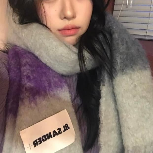 질샌더 모헤어 스카프 그레이