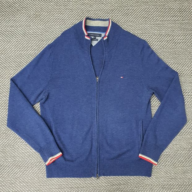 타미힐피거 울100 니트 집업 가디건 남자105