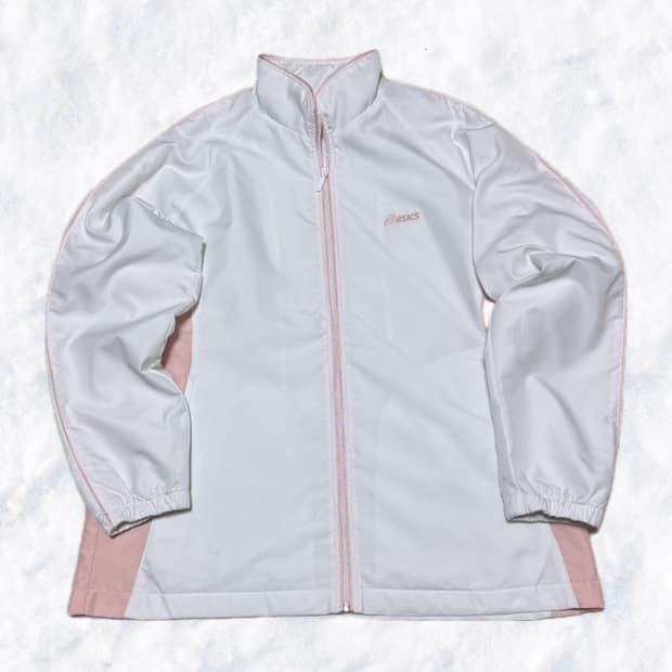 아식스 일본 화이트 핑크(피치) 바람막이