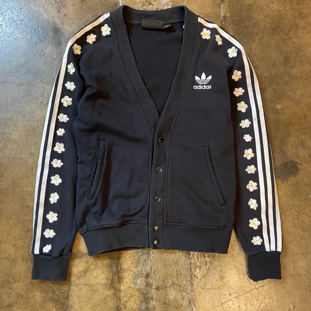 아디다스 & 퍼렐 윌리엄스 플라워 자수 가디건 블랙