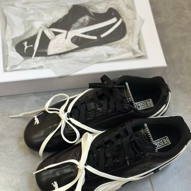 (W) 푸마 x 로제 스피드캣 PRM 블랙 웜 화이트 250MM
