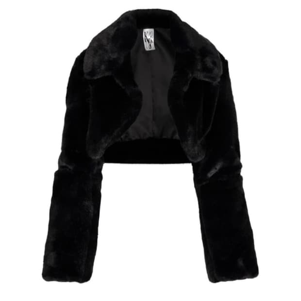 Kashiko 카시코 퍼자켓 볼레로 블랙