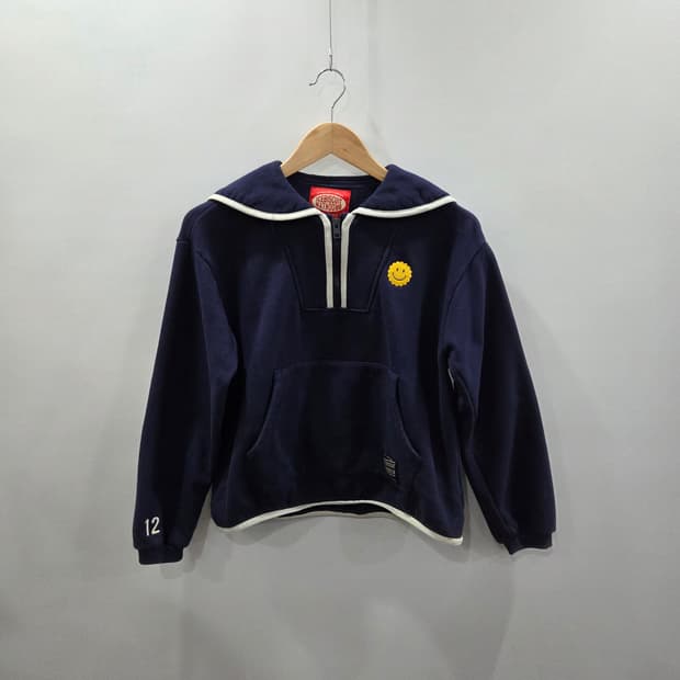 아이스비스킷 키즈 세일러카라 하프집업 맨투맨 155