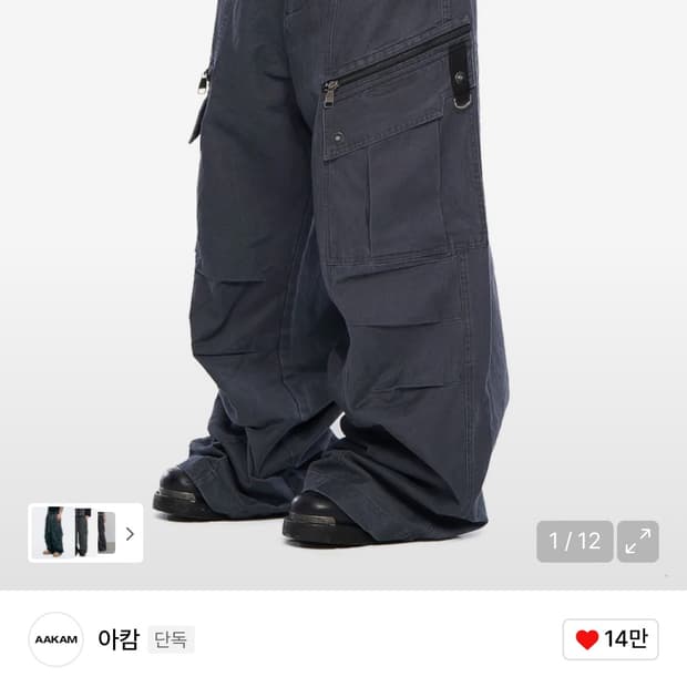 아캄 Knee Pin-Tuck Zippered Cargo Pants