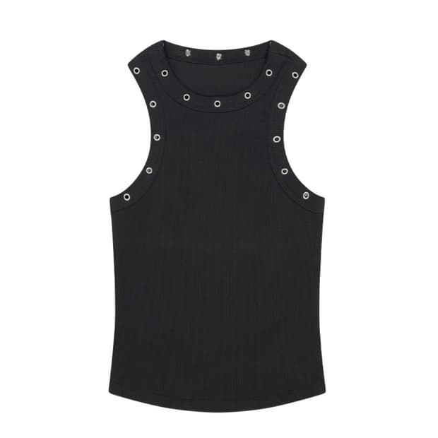 TUOMIO PIERCED TANK TOP 뚜오미오 나시 블랙