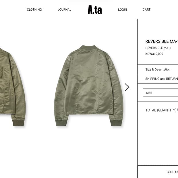 a.ta REVERSIBLE MA-1 L