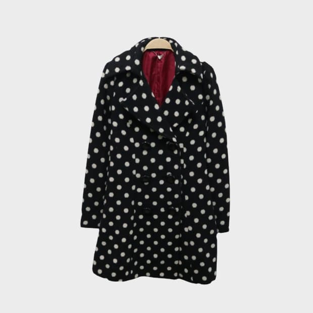 PINKY GIRLS 도트 울 혼방 더플 코트 60437