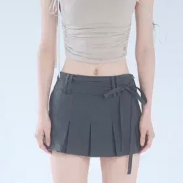 페인오어플레져 루 플리츠 스커트 그레이s