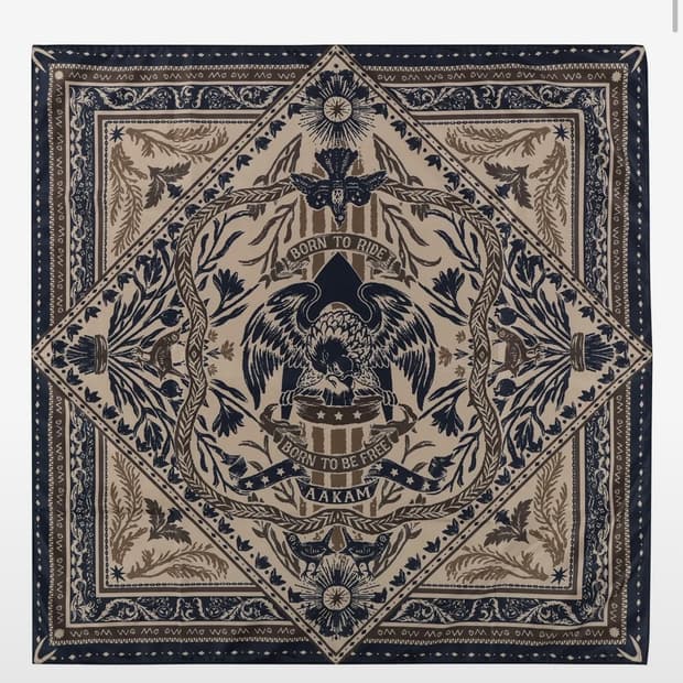 아캄 Western Eagle Printed Scarf (Beige)