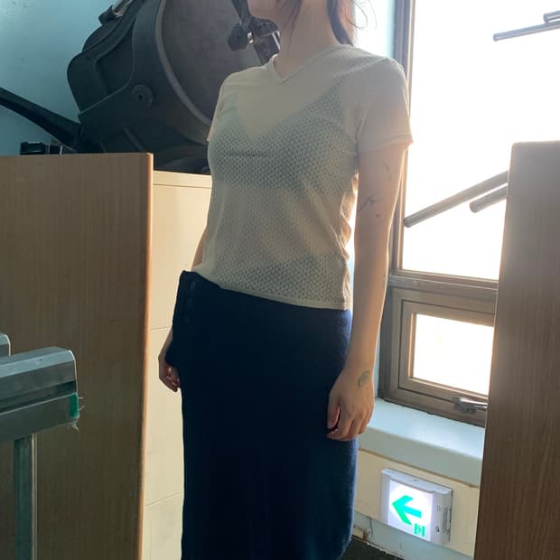 [COMME CA] diamond mesh top