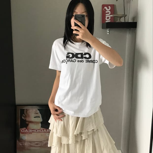 CDG 로고 티셔츠 화이트 SZ-T005