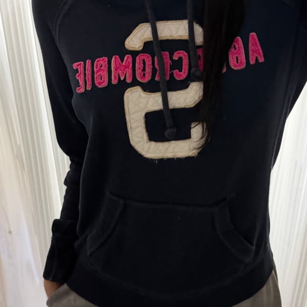 아베크롬비 네이비 후드티 m