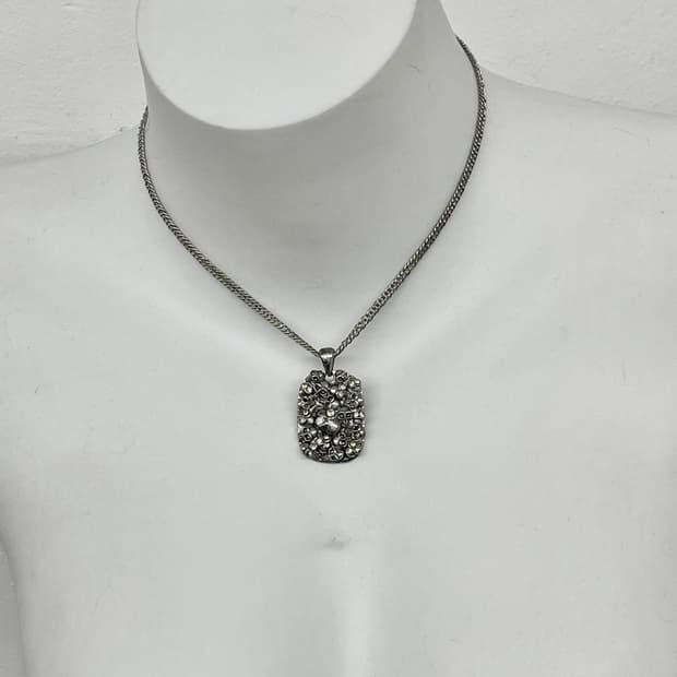 펑크 스컬 큐빅 네크리스