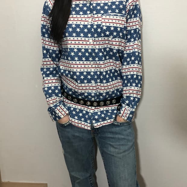 빈티지 스타 패턴 셔츠