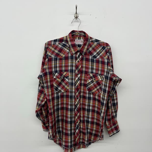 Wrangler 빈티지 체크 남방 셔츠 공용L