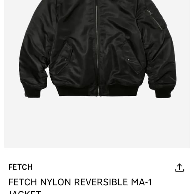 페치 리버시블 ma-1 xl