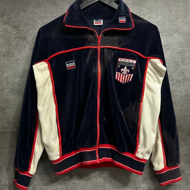 100] 90s 리바이스x드래곤애쉬 USA 올드스쿨 벨 벳 집업 져지