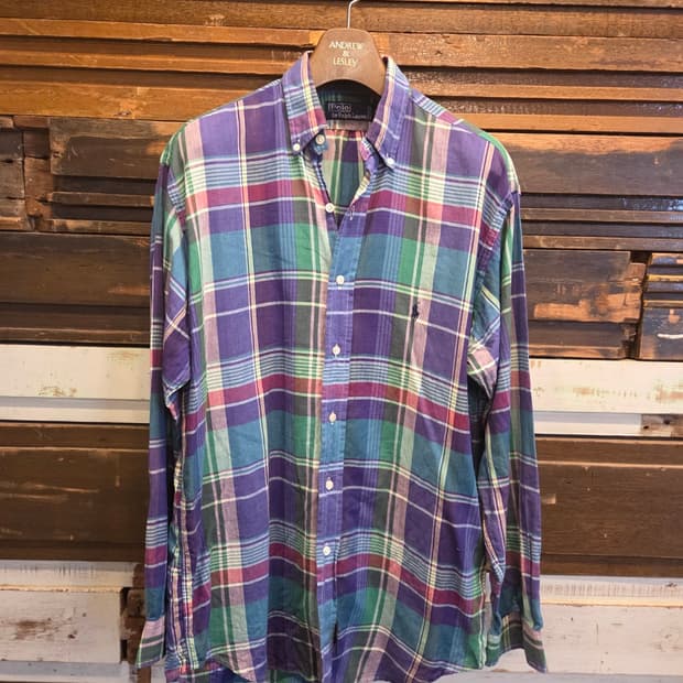 90'S 폴로랄프로렌 마드라스셔츠