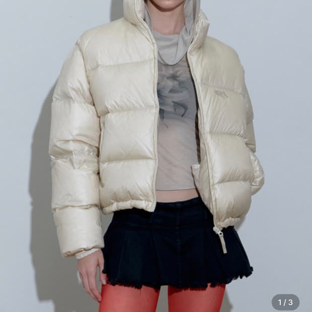 스컬프터 패딩 104 cropped puffer down pearl