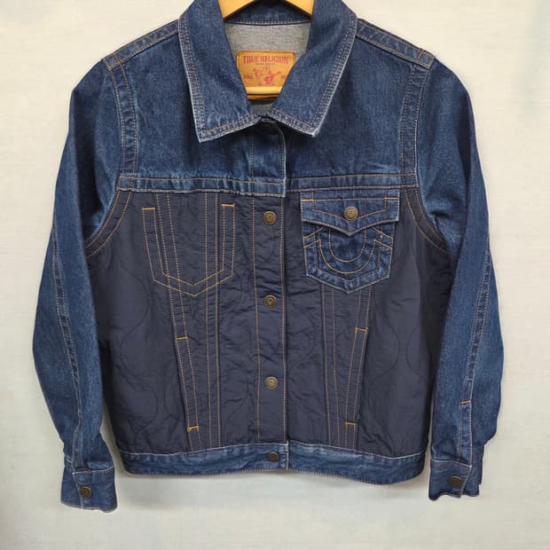트루릴리전 나일론 퀄팅 믹스 3m 신슐레이트 데님자켓 s 90