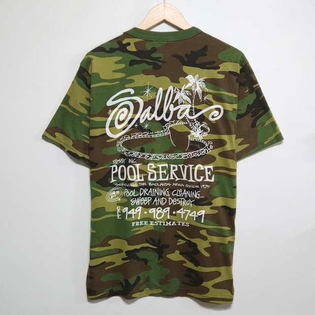 100 STUSSY 스투시 반팔티 피그먼트 다이드풀 카모