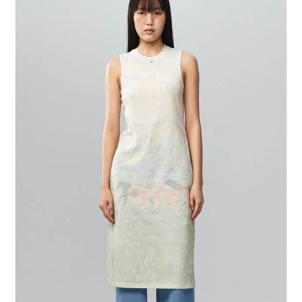 기준 Print Sleeveless Dress Print Green