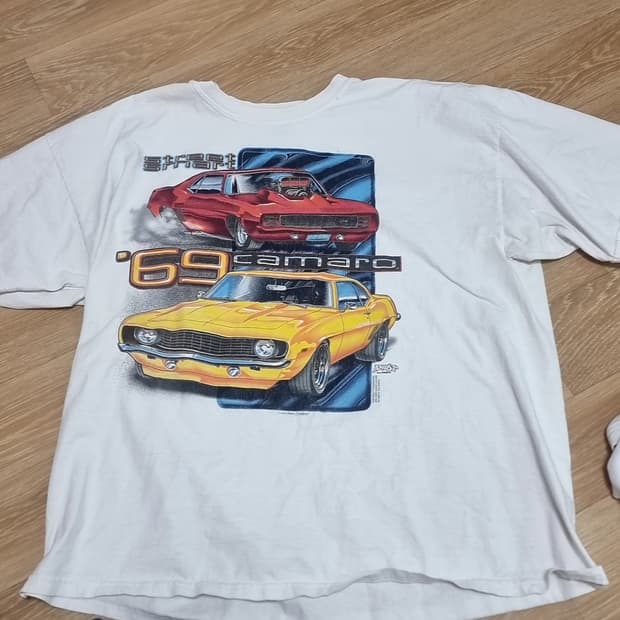 00년대 길단 69 카마로 빈티지 반팔 티셔츠 화이트(xxl)