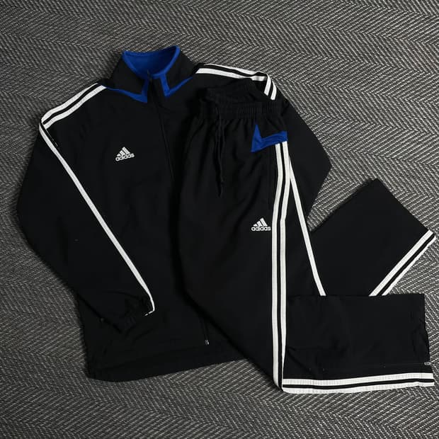 00s 아디다스 올드스쿨 배색 우븐 트랙자켓 & 트랙팬츠 세트y 3446