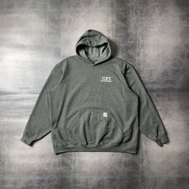 CARHARTT 칼하트 빈티지 그레이 기모 후드티 A00434