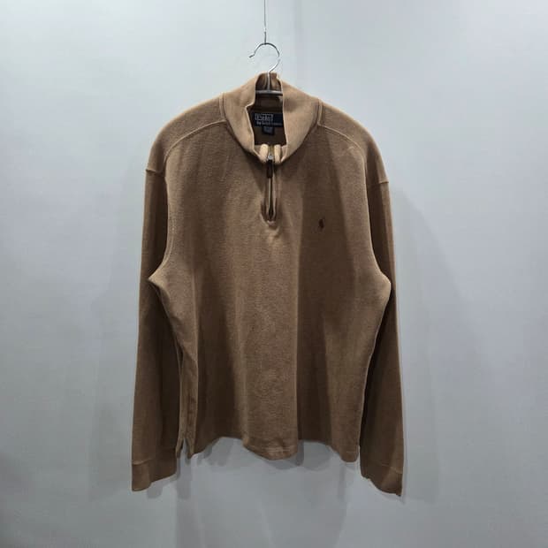 폴로랄프로렌 풀오버 하프집업 연브라운
