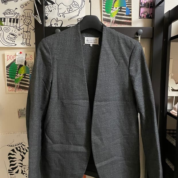 마르지엘라 노버튼 노칼라 블레이저 자켓