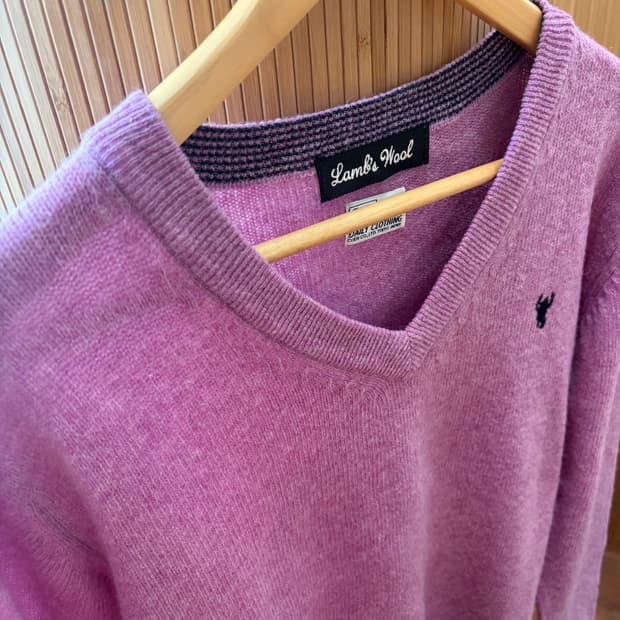 COEN Lamb's Wool Lavender V Neck Knit