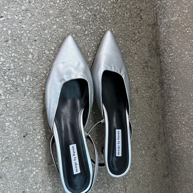 Silver Slingback Heels