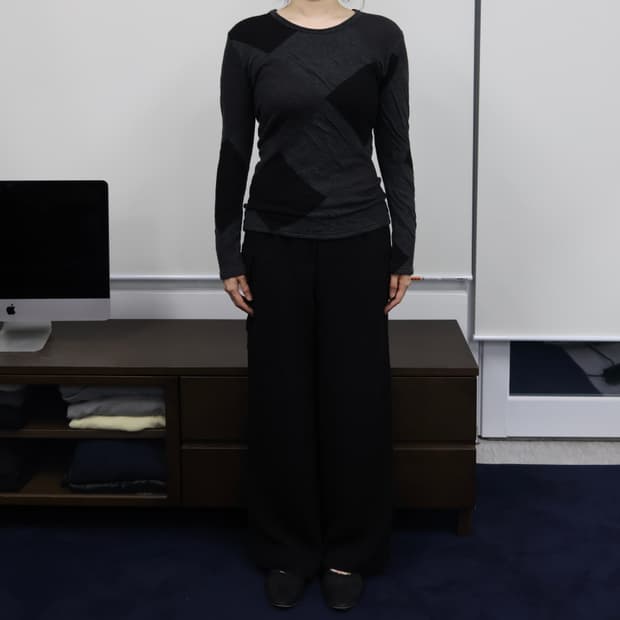 Gomme crinkle long sleeve top