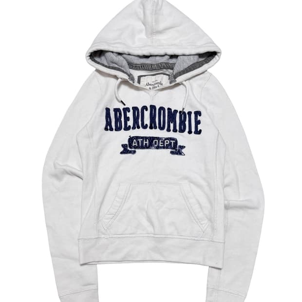 아베크롬비 로고 흰색 후드티