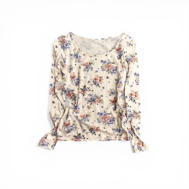 Cotton Floral Long Sleeve T Shirt