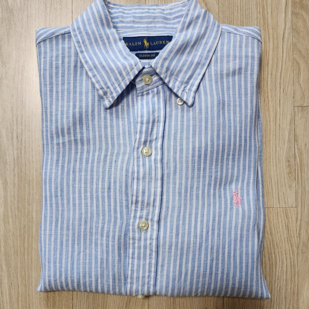 플리츠플리즈 린넨긴팔셔츠 (M