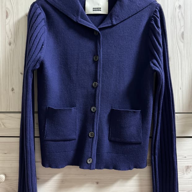 EENK 잉크 카라 니트 가디건