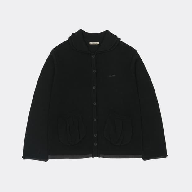 코이세이오 DOUBLE COLLAR KNIT JACKET - BLACK 