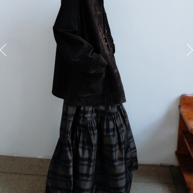 모노하 체크 티어드 스커트 monoha check tiered skirt