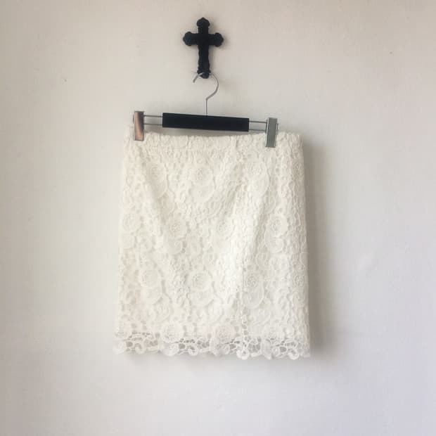 Crochet layered mini skirt