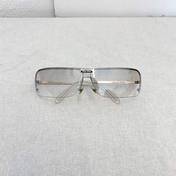 MIU MIU shield rimless sunglasses