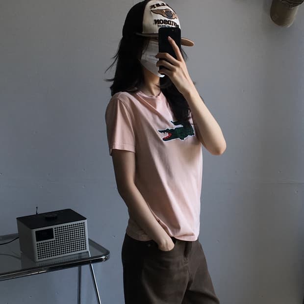 라코스테 중앙로고 반팔티셔츠