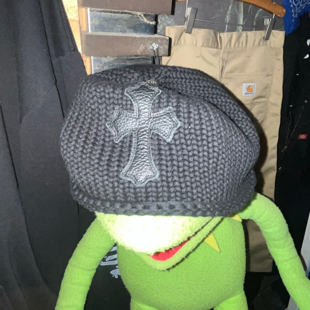 Chrome Hearts Cross Leather beanie