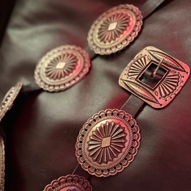 폴로 랄프로렌 메탈 액센트 레더 벨트