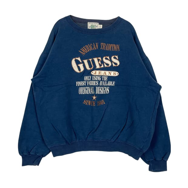 90s 게스 레터링 자수 스웻셔츠 맨투맨 guess
