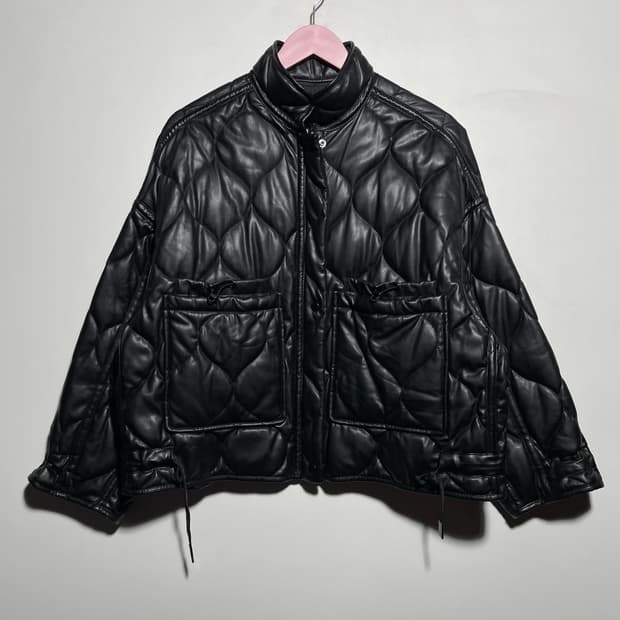 자라 우먼스 레더 퀼팅 자켓