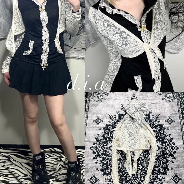 d.i.a gal lace cardigan
